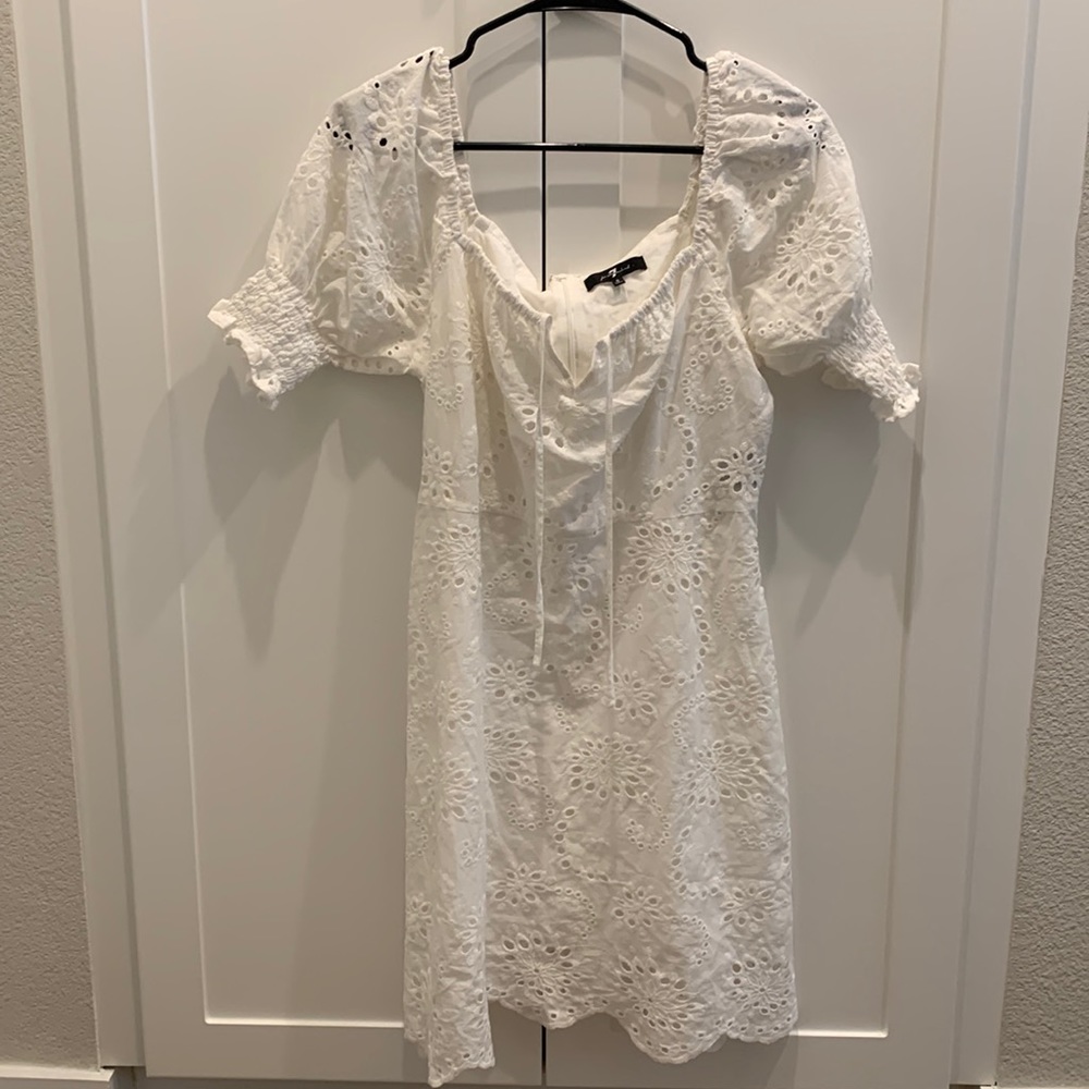 White Eyelet Mini Dress